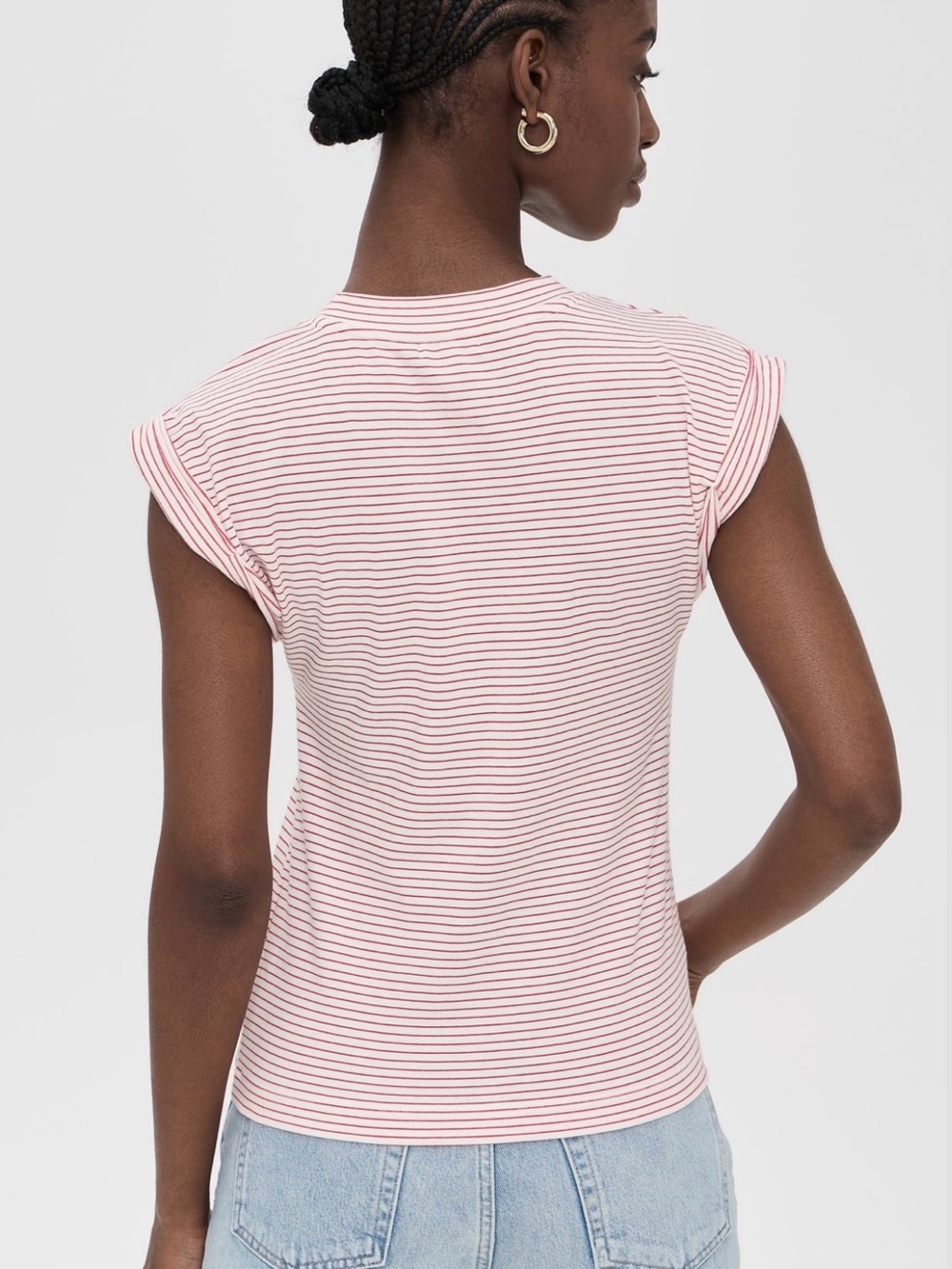 NWT Pistola Olivia white Ruby stripe Tee Shirt Sz S - Picture 2 of 10